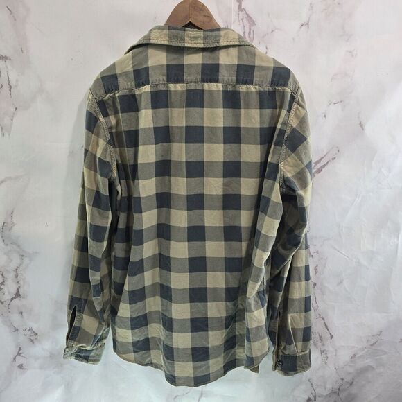 Tailor Vintage Shirt Mens XL Brown Corduroy Button Plaid Reversible Buffalo Blue - Picture 10 of 15